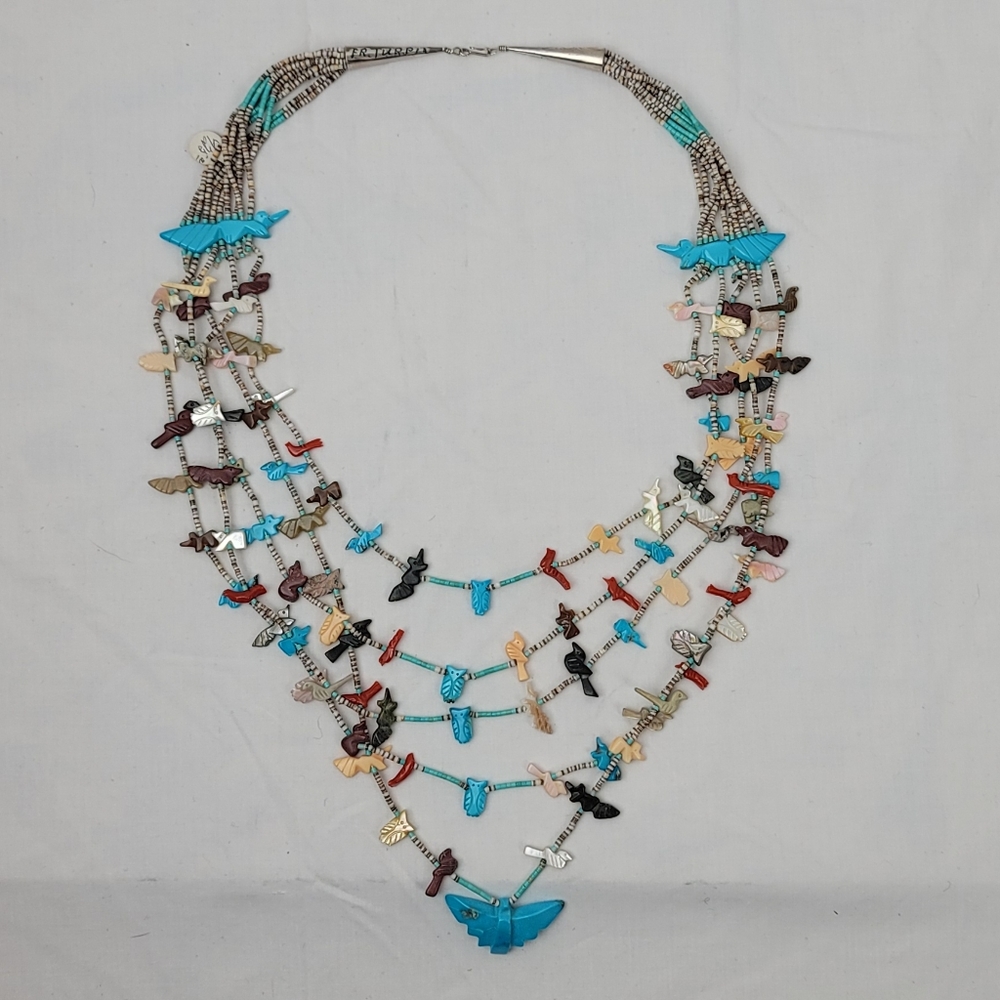 Vintage Tourquose Silver Necklace Indian Jewelry